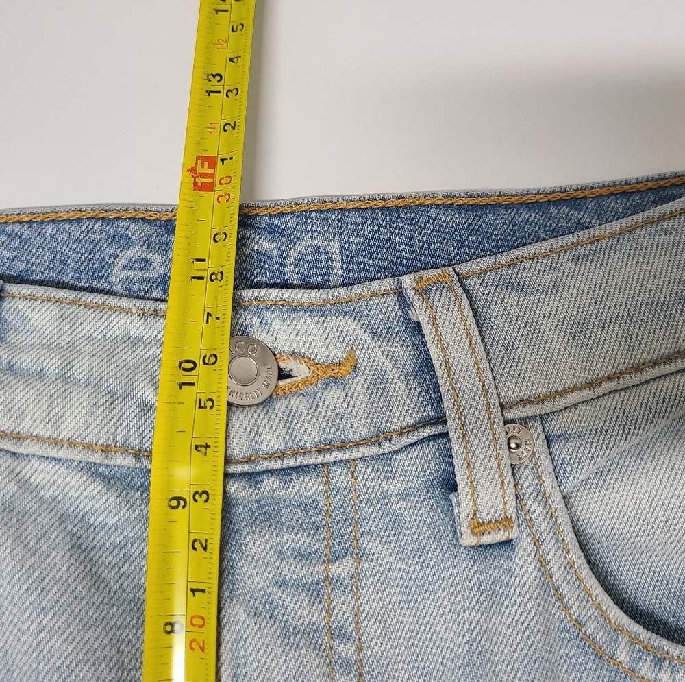 Etica Tyler Vintage Straight Jeans Blue Seafoam Sz 25 NWT $238 Distressed - Picture 15 of 16